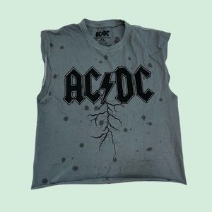AC/DC Distressed Sleeveless Tee